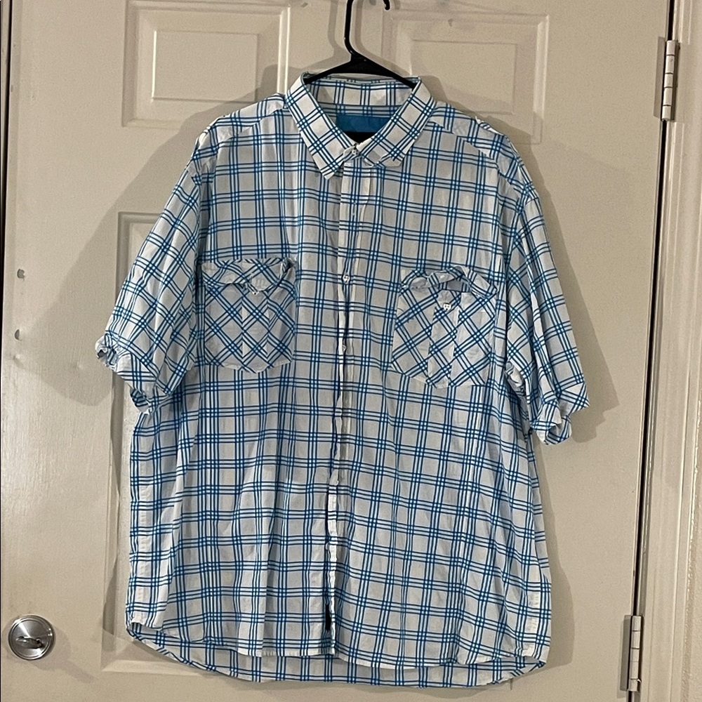 Rocawear Men's Blue and White Checkered Shirt